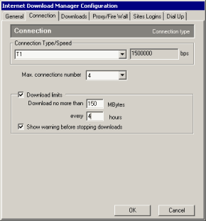Connection tab